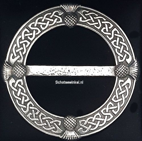 Scarf Ring - Fibula, Lady Crow 7.5 cm, Thistle 